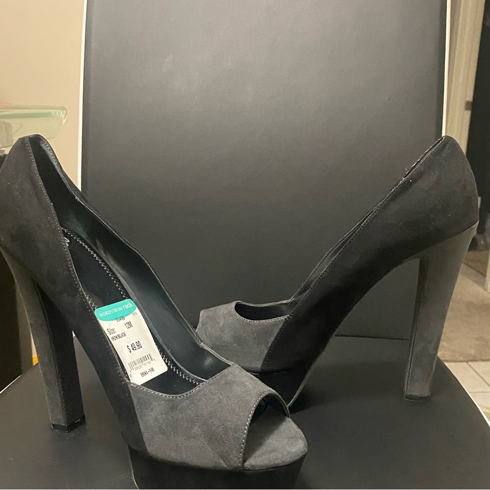 Elegant Black Peep-Toe High Heels